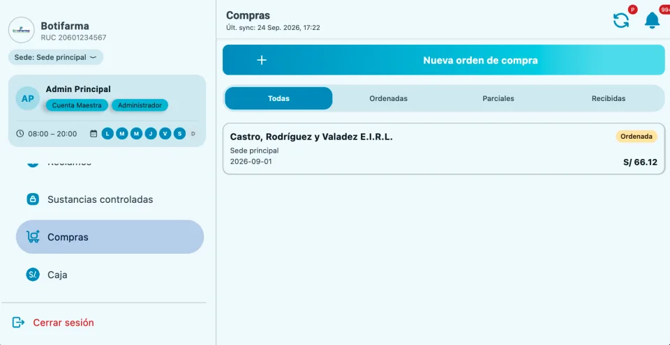 Gestión de compras a proveedores